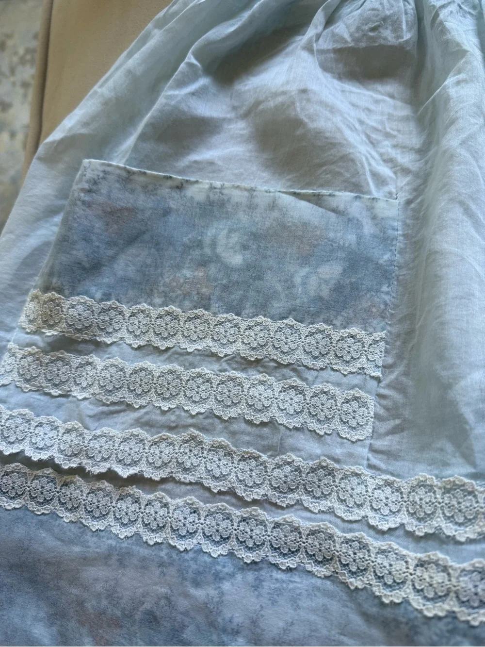 Vintage Pale Blue Apron